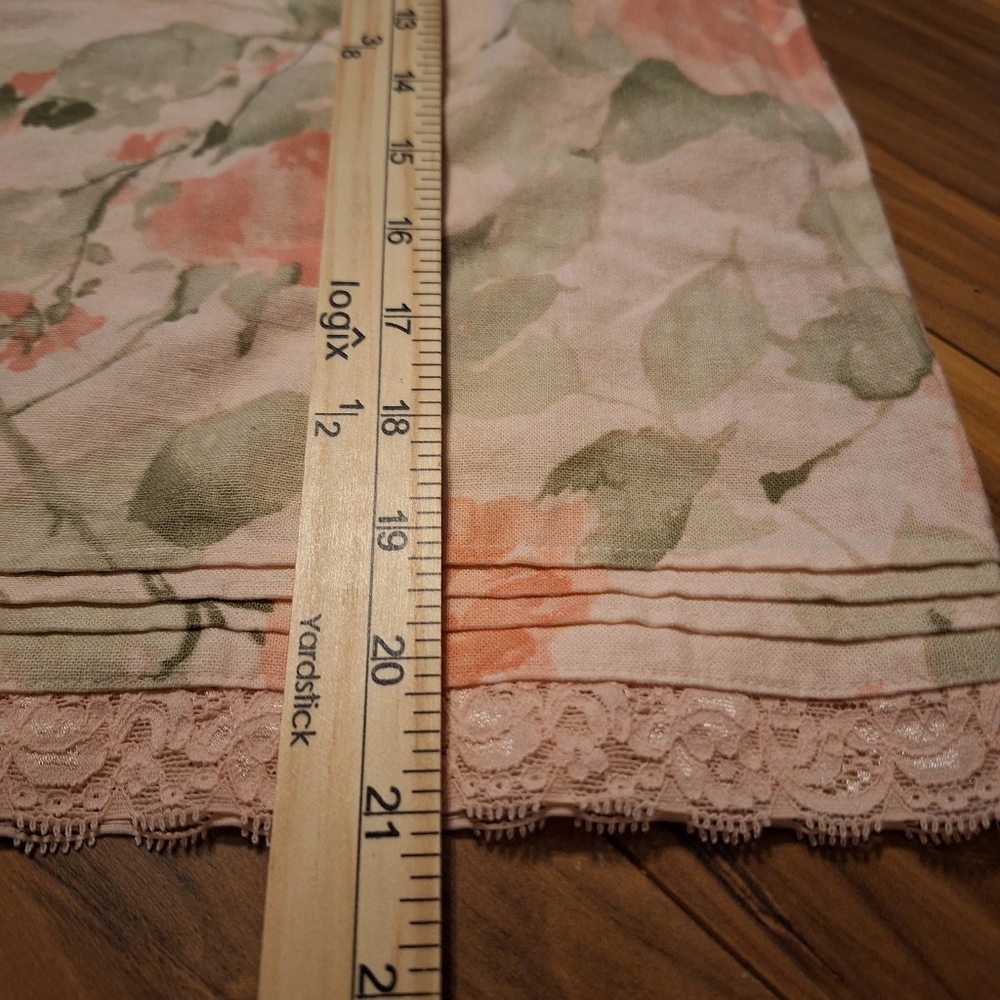 Vtg Norton pink green lace cottage fairy core L linen blend camisole tank top - Picture 9 of 9
